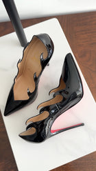 Christian Louboutin Black Patent Olavague 115 Pumps - 35.5