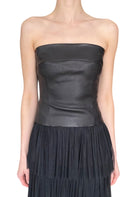 Chanel Vintage Black Lambskin Leather Bustier Top - 38 / US 2-4