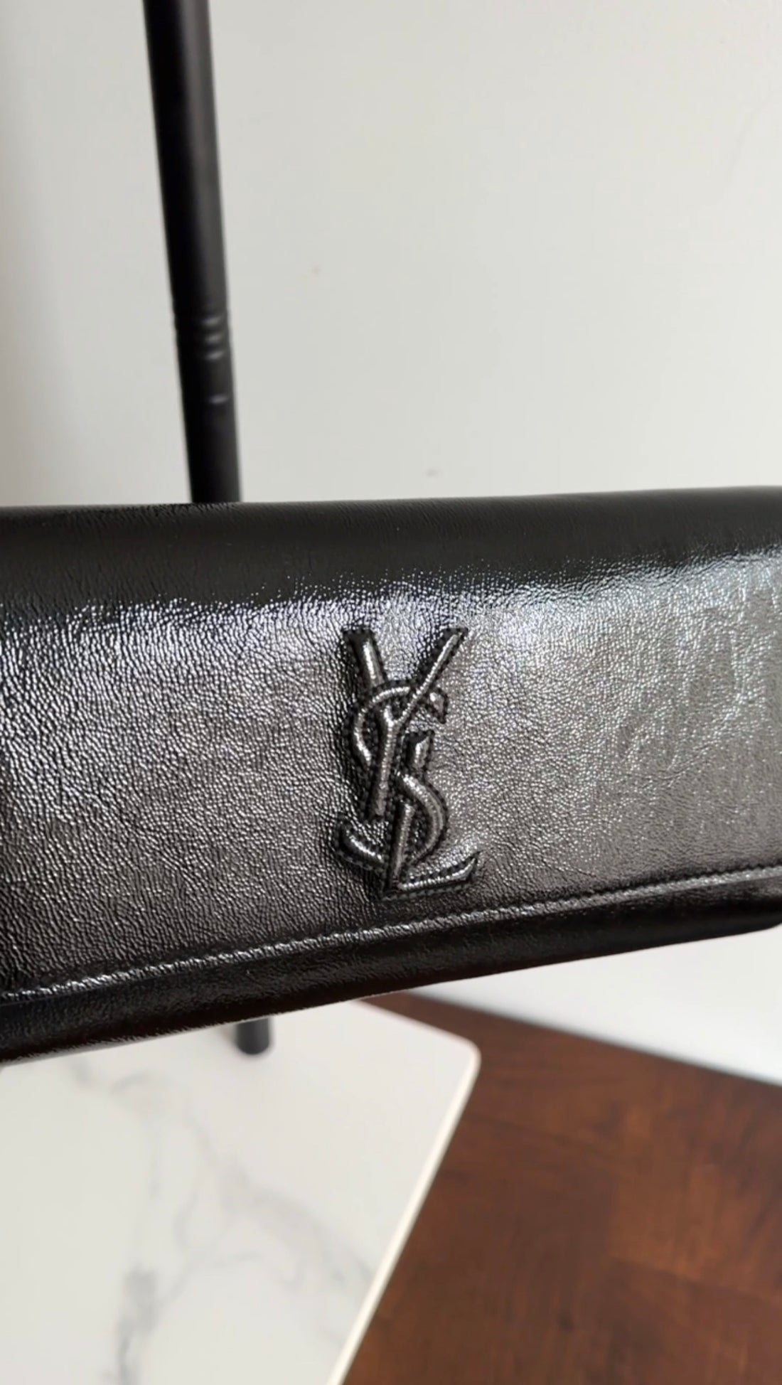 Yves Saint Laurent Black Patent Leather Belle de Jour Clutch