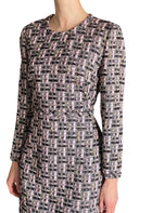 Giambattista Valli Pink & Green Wool Blend Tweed Long Sleeve Mini Dress - IT 44 / M / US 6