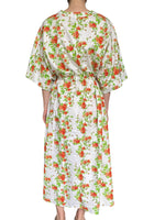 Emilia Wickstead Orange Floral Zarina Long Kaftan Dress - L