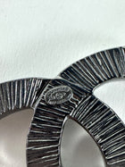 Chanel 12P Ruthenium Pearl CC Logo Brooch Pin