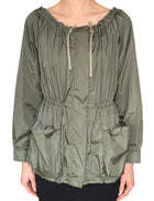 Prada Sport Army Green Vintage Nylon Drawstring Rain Jacket - S / US 4-6