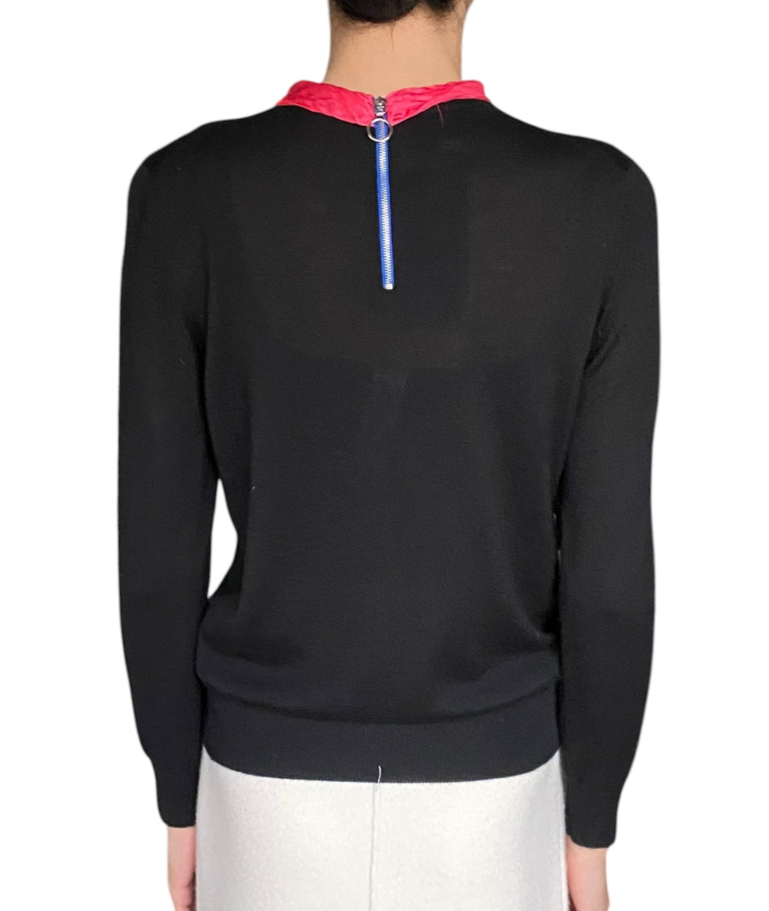 Gucci Black & Pink Silk Bow Cashmere Knit Long sleeve - L