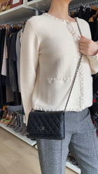 Chanel Black Calfskin Leather Quilted Timeless Wallet on Chain