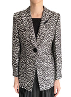 Giorgio Armani Black Silk Geo Print Blazer - 44 / US 10