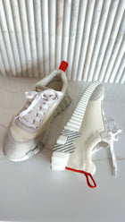 Hermes Ivory & Grey Bouncing Sneaker - 37
