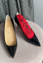 Christian Louboutin Black Patent Leather Pigalle Pumps - 35.5