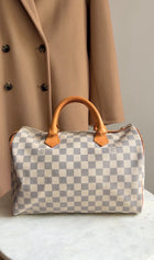 Louis Vuitton Grey White Damier Azur Coated Canvas Speedy 30 Boston Bag
