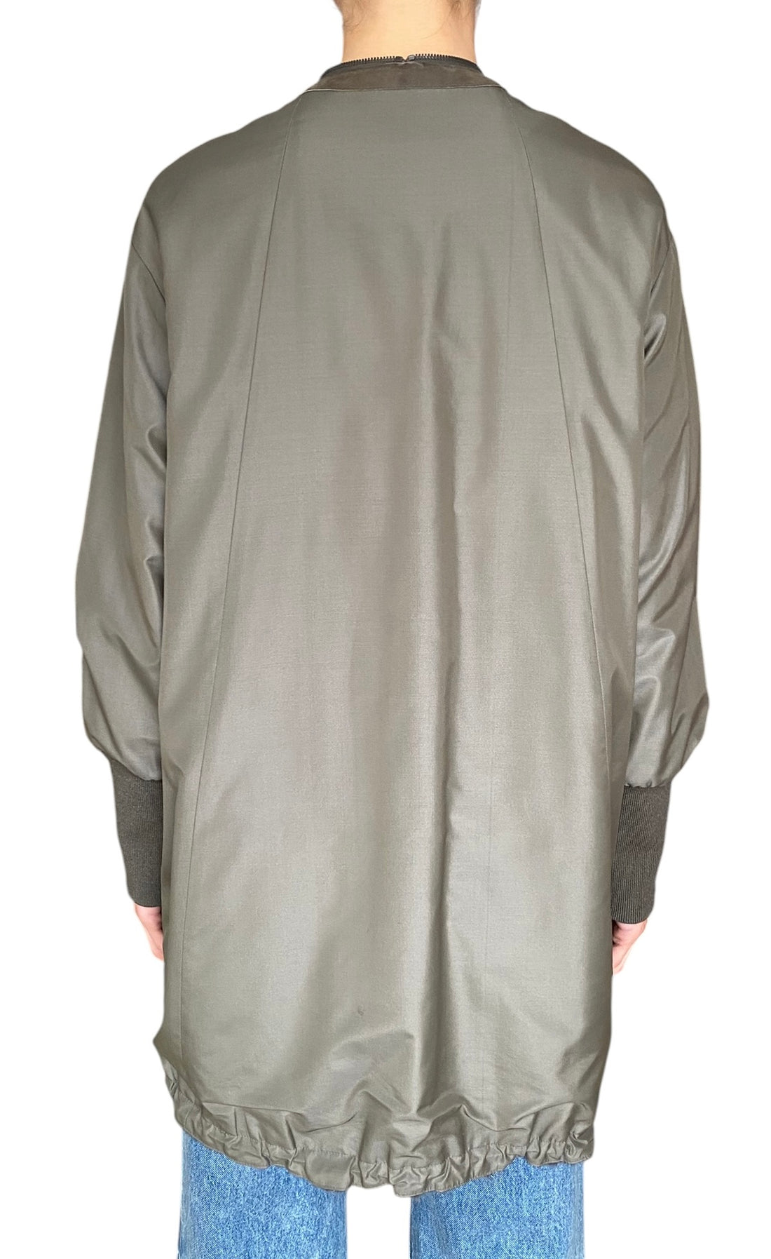 Akris Army Green Sable Fur Reversible Zip Coat - US 6