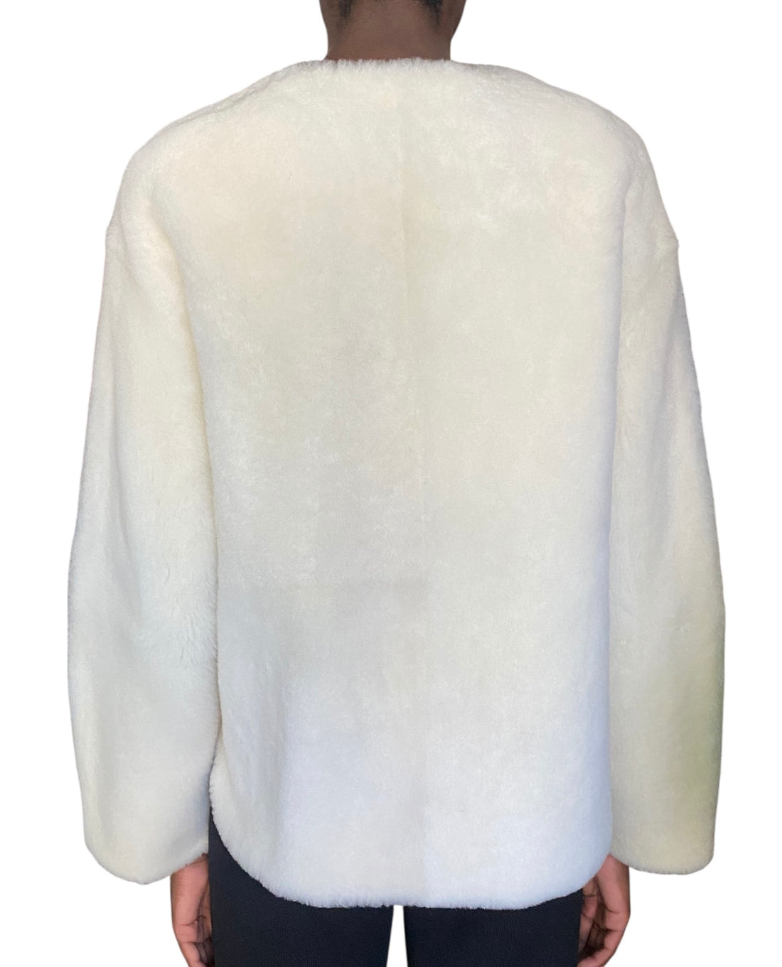 Yves Salomon Ivory Shearling Jacket - 36 / S / US 4