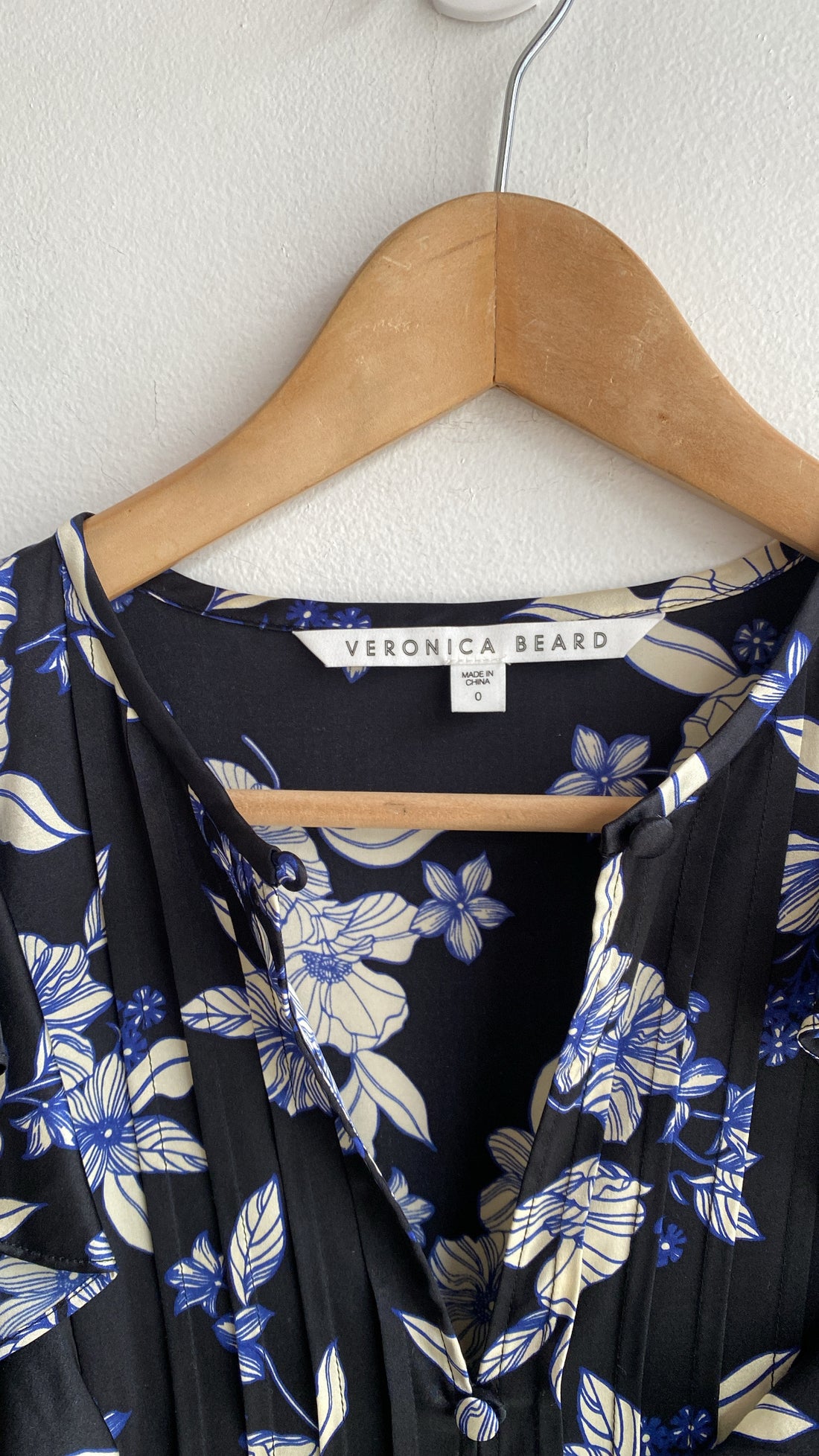 Veronica Beard Blue Floral Print Dress