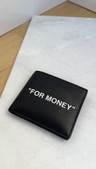 Off White Black Leather For Money Bifold Wallet