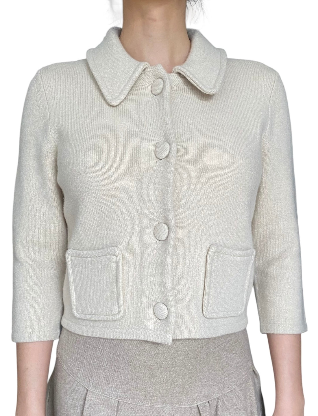 Dorothee Schumacher Ivory Wool "Modern Statement" Quarter Length Jacket  - 3 / US 6