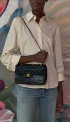 Chanel Vintage 1989 CC Medium Quilted Flap Bag with Snap Wallet