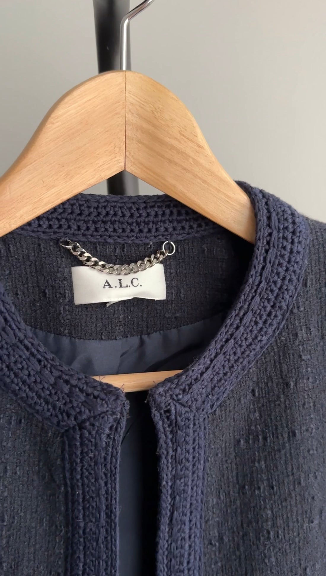 ALC Navy Tweed Crop Ollie Jacket - S (6)