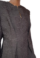 Lanvin 2009 Black Silk Textured Jacket -44 / US 12
