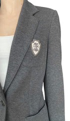 Brunello Cucinelli Grey Badge Detail Piqué Blazer - IT 40 / US 4