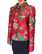 Dolce & Gabbana Red Jacquard Floral Embroidered Jacket - 48 / US 12