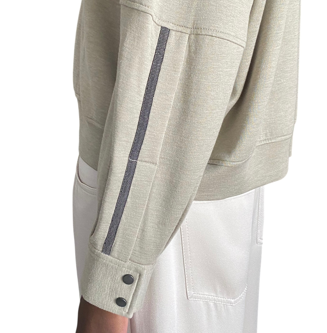 Brunello Cucinelli Beige Monili Sleeve Sweater - S