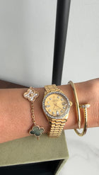 Van Cleef & Arpels 18k Rose Gold 5 Motif Alhambra MOP Diamond Bracelet