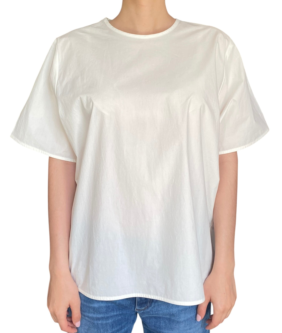 Toteme White Oversized Poplin Tee - 40