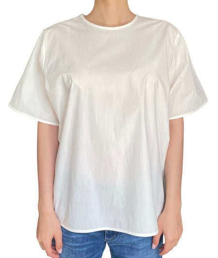 Toteme White Oversized Poplin Tee - 40