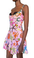 Versace 2021 Pink “Tresor De La Mer” Pink Bustier Mini Dress - 38 / US 2-4