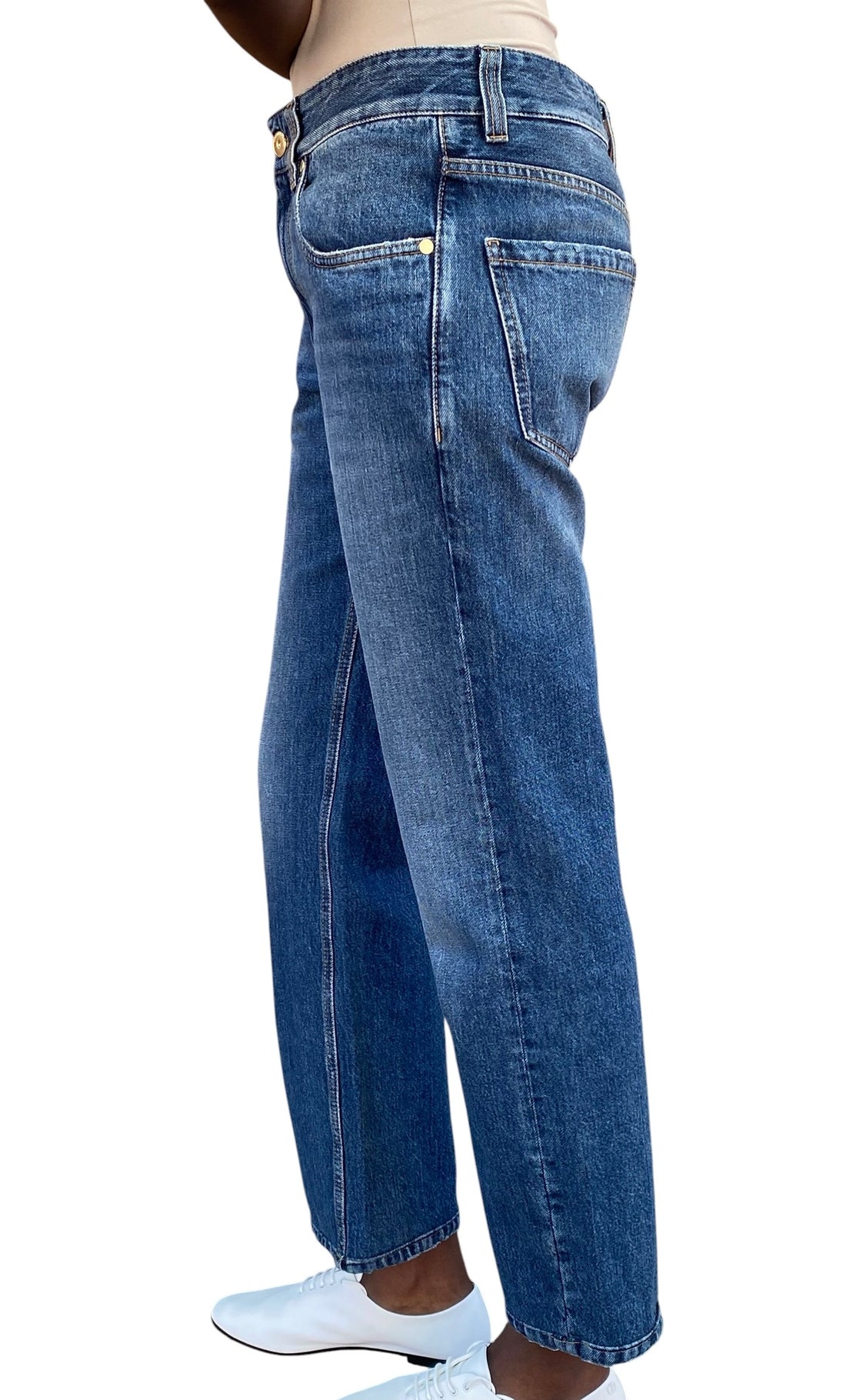 Brunello Cucinelli Blue Straight “Column Full Length” Jeans - IT 38 / US 4