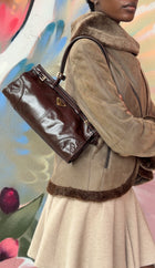 Prada Brown Medium Leather Bonnie Shoulder Bag Medium