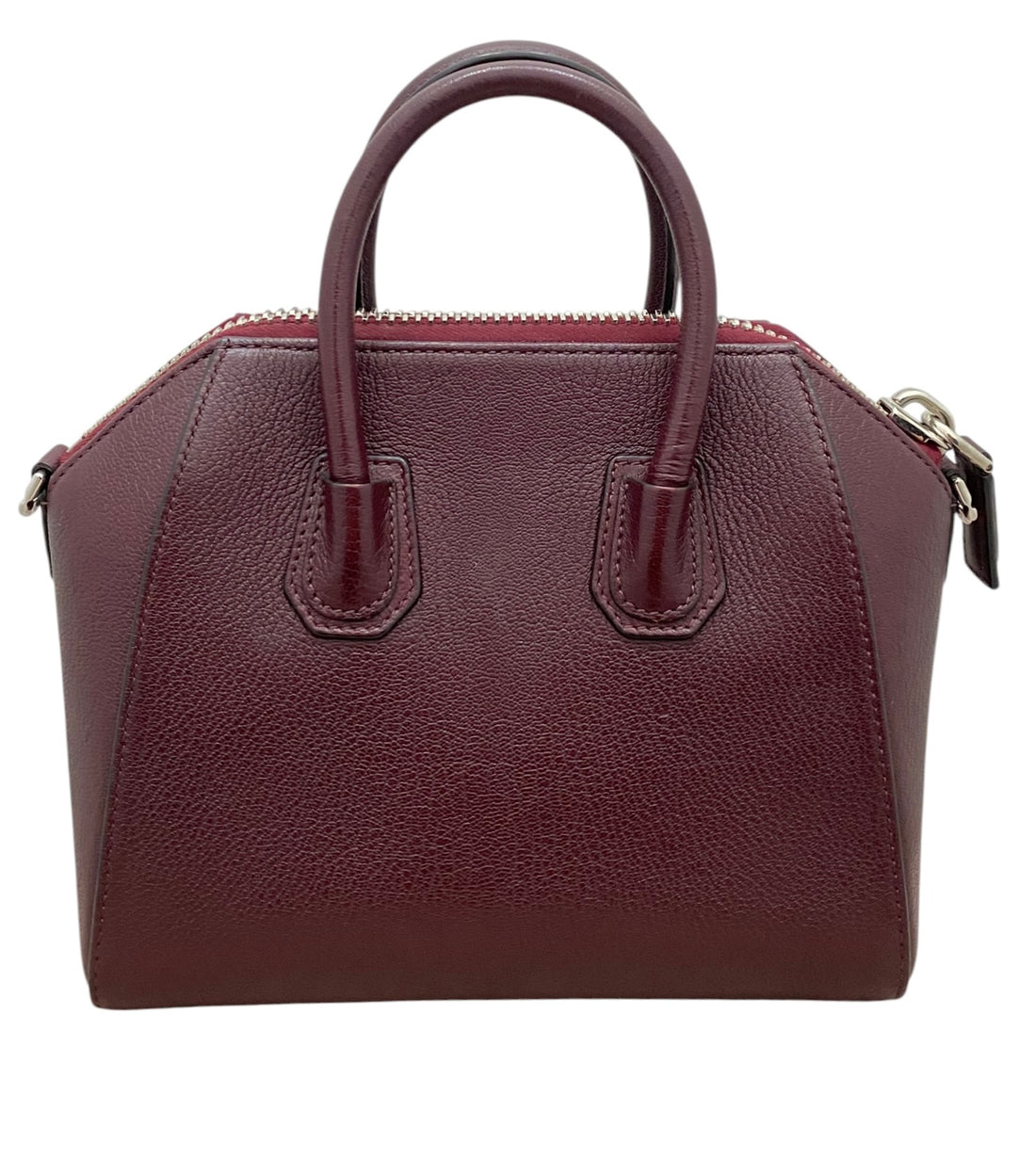 Givenchy Burgundy Grained Calfskin Mini Antigona Two Way Bag
