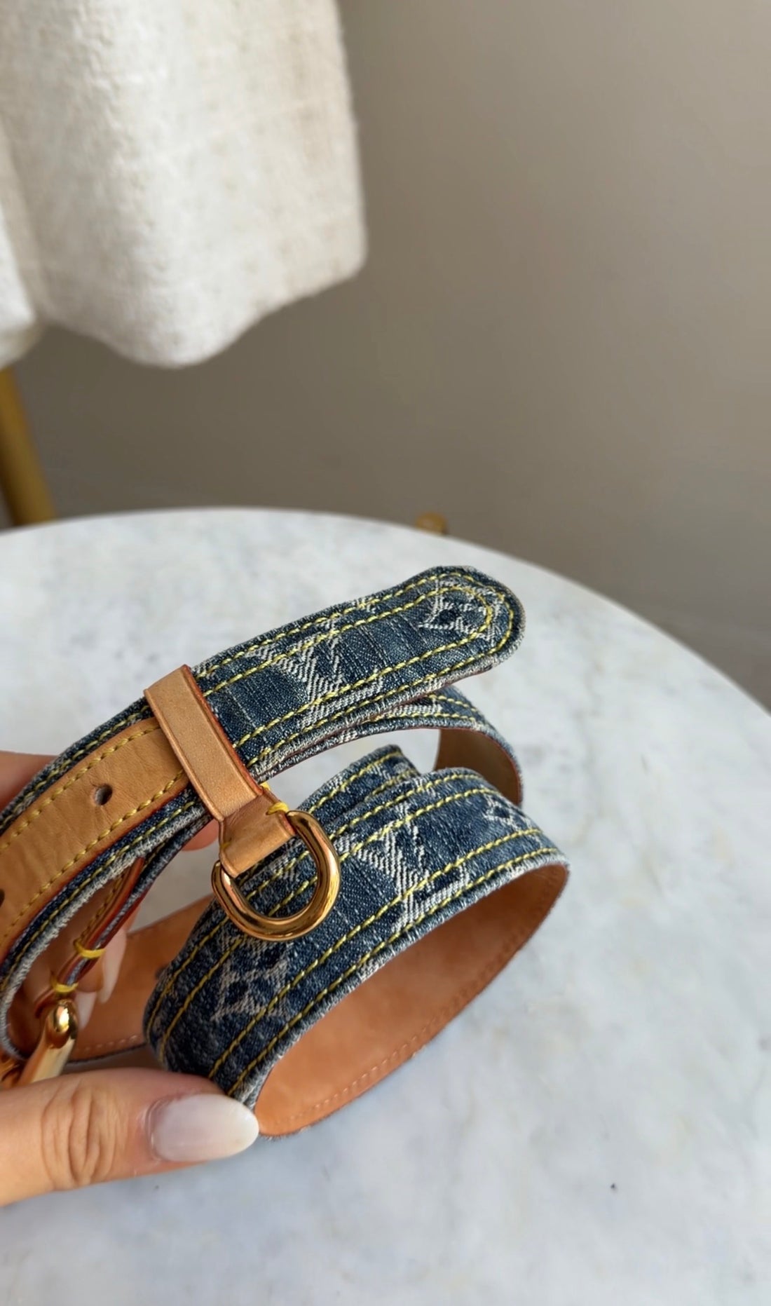 Louis Vuitton Blue Vintage 2006 Denim LV Monogram Belt - 90 / 36