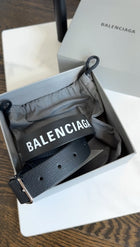 Balenciaga Black Leather Logo Belt - XS 65cm (21-25
