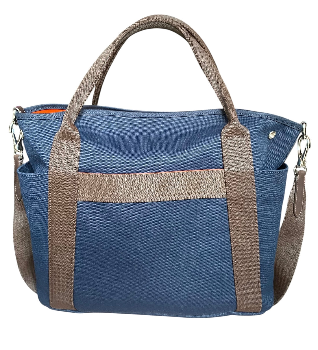 Hermes Navy Toile Sac De Pansage Grooming Bag