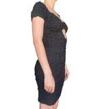 Mara Hoffman Black Textured Mini Cutout Dress - S / US 4