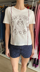 Christian Dior White & Red L'Union Fait La Force Emblem Graphic Tee - XS / US 2-4