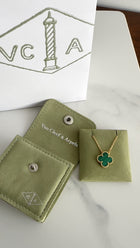 Van Cleef & Arpels 18k Yellow Gold Vintage Alhambra Malachite Necklace