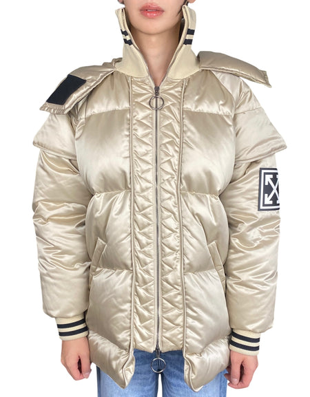 Off-White Gold Logo Patch Parka - IT 44 / US 8