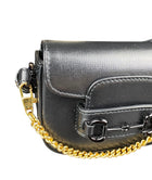 Gucci Black 1995 Horsebit Belt / Mini Wallet Bag