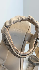 Brunello Cucinelli Light Ecru Beige Leather Monili Flatform Sandals - 37