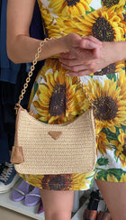 Prada Natrual Raffia Crochet Re-Edition 2005 Two-Way Crossdbody Bag