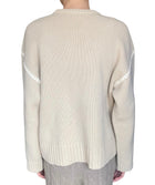 Toteme Beige Embroidered Trim Wool Cashmere Knit Sweater - XS