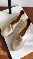 Marsell Coltellaccio Gold Metallic Leather Ballet Flat - 36 (fits EU37)