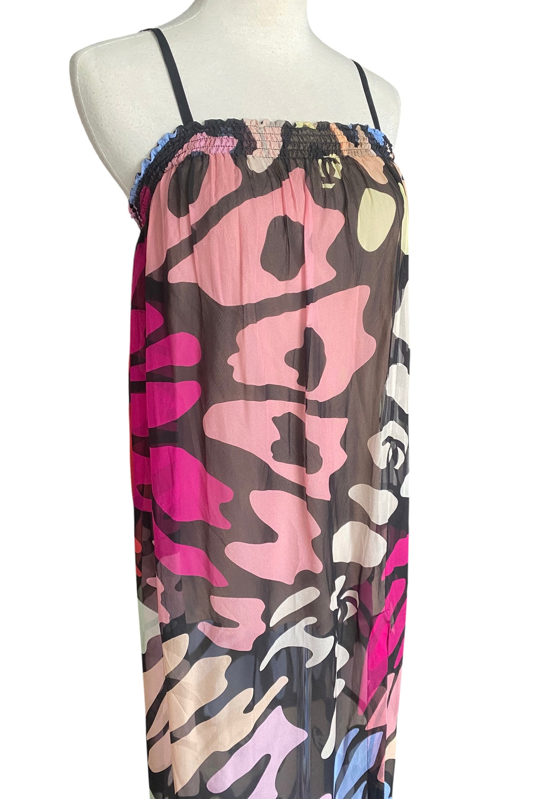 Chanel 22S Sheer Multi Chiffon Strapless Butterfly Gown - S/M