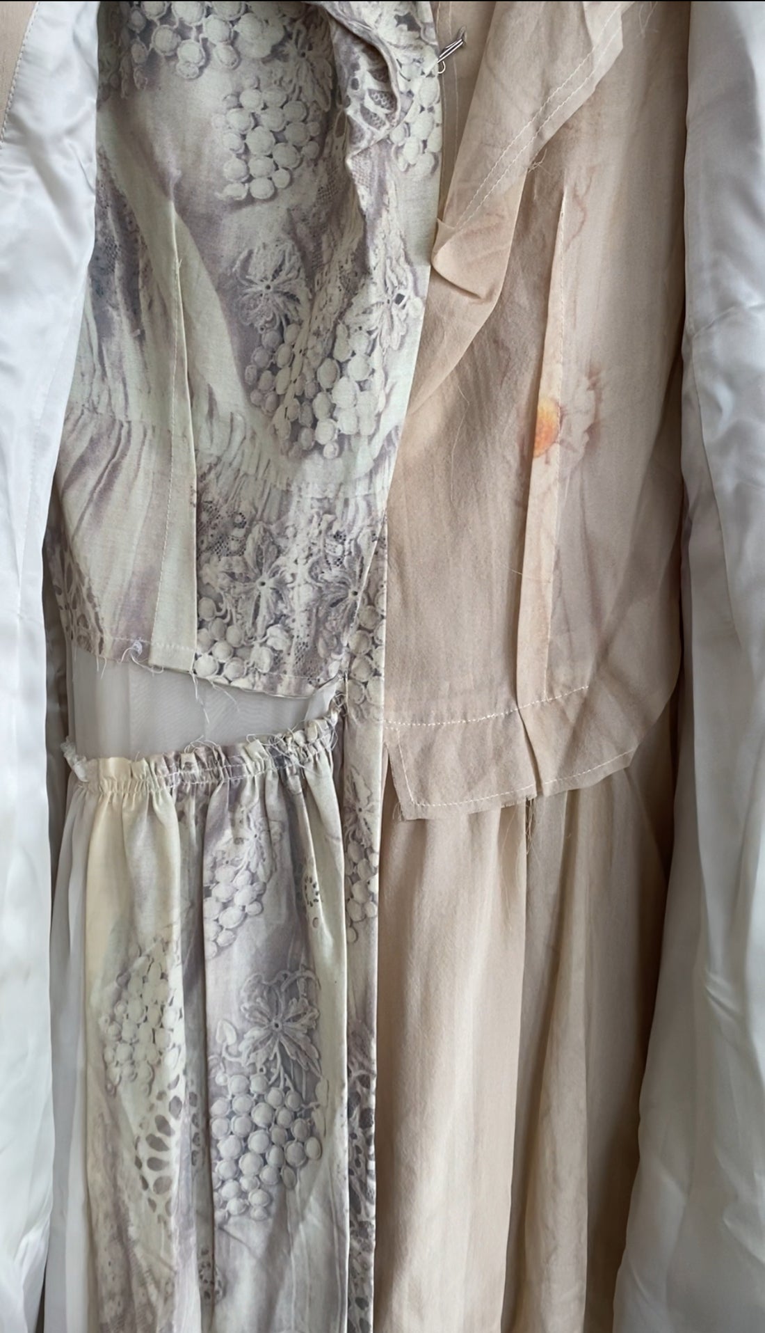 Comme Des Garçons Ivory 2005 "Broken Bride" Wedding Ensemble Dress Coat - L