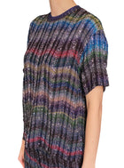 Missoni Multicoloured Sequinned Embellished Chevron Striped Knit Shirt - S / US 4-6