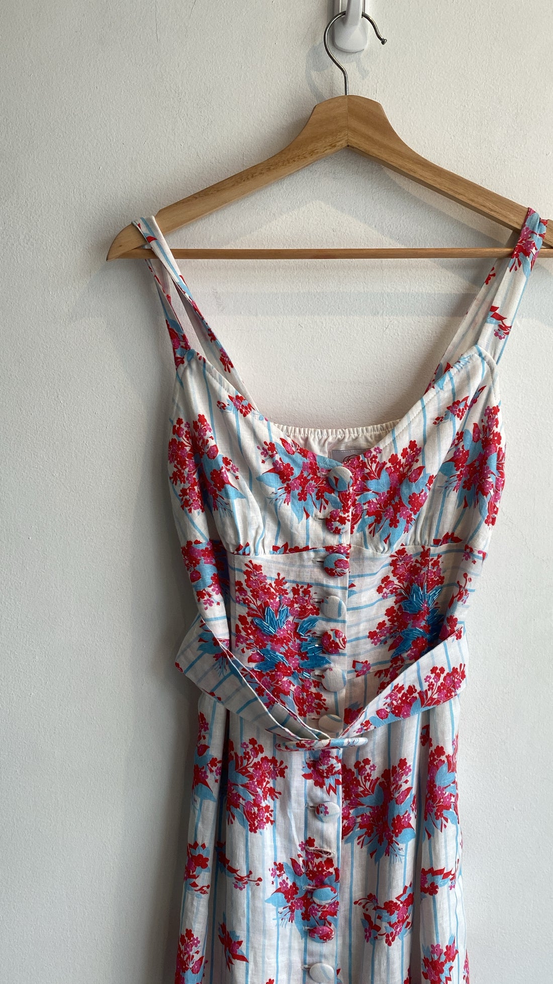 Gul Hurgel Floral Print Linen Maxi Dress - L