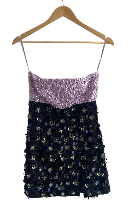 Des_Phemmes Floral Sequin Mini Dress