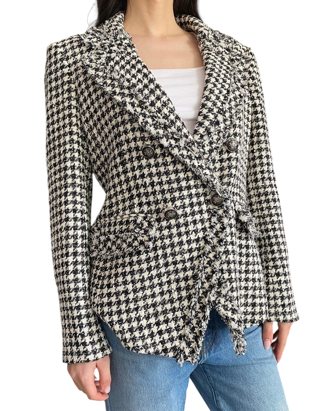 Veronica Beard Tweed Houndstooth Blazer - 12 / L