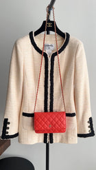 Chanel Red Quilted Leather Timeless Classic Wallet on Chain Bag